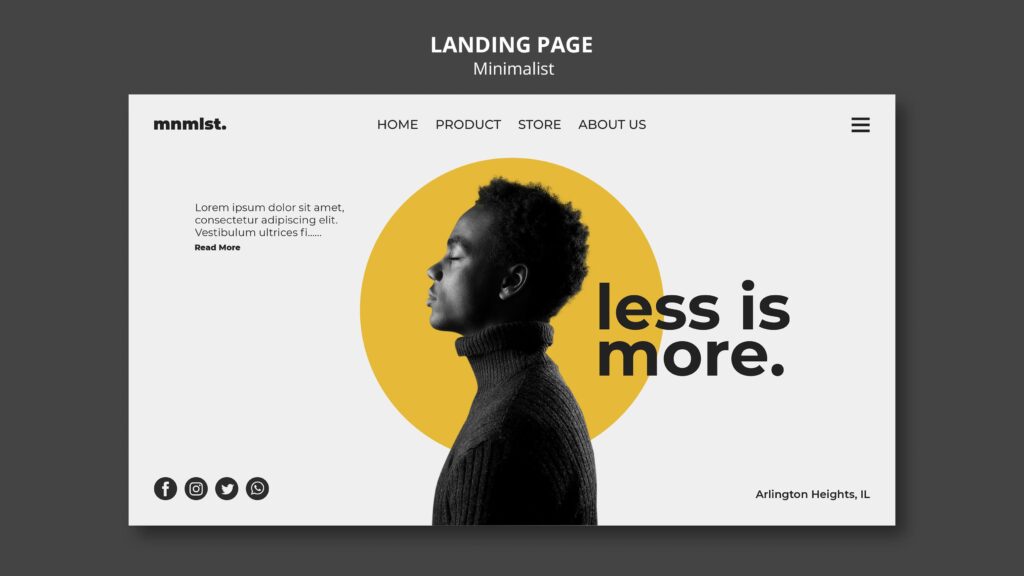 minimalist landing page