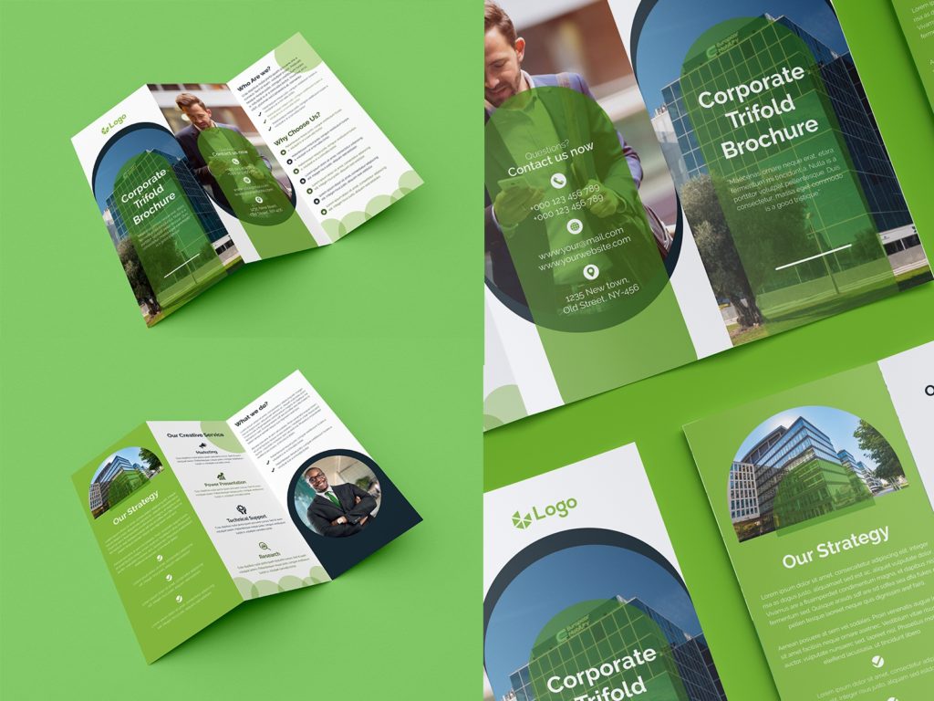 high quality trifold business brochure 
