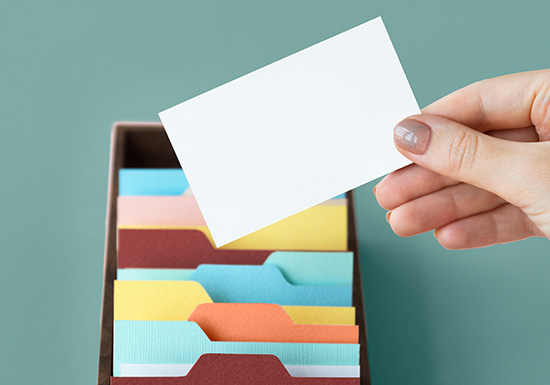 Business Card with the right paper quality, thickness and type.