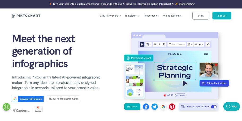 piktochart AI powered infographic maker