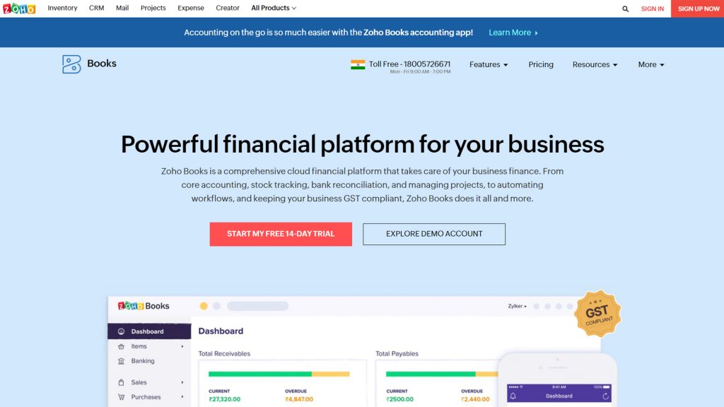 Zoho Books Accounting Software