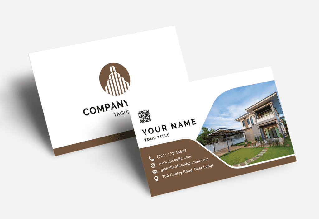 Real Estate Business Card Template with a property photograph Real Estate Card Template with a property photograph