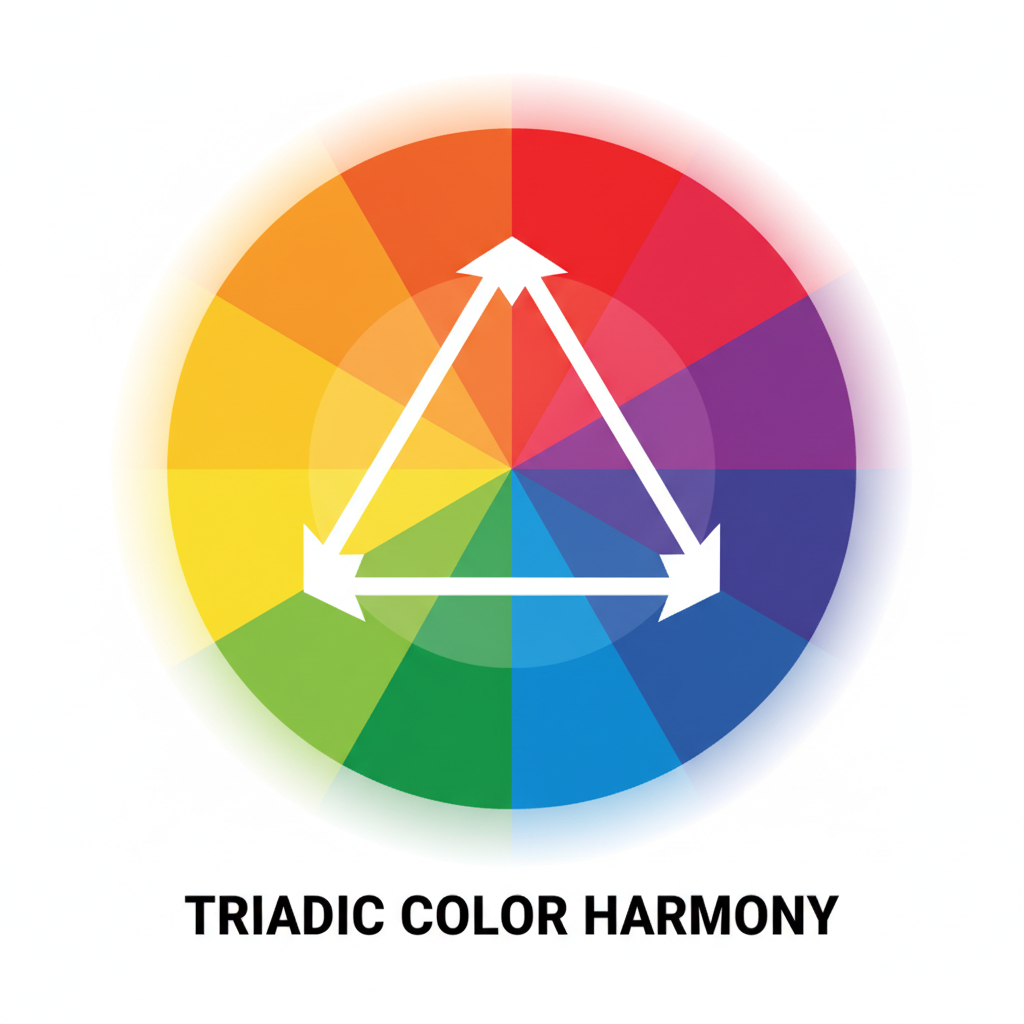 color wheel diagram with a triangle
